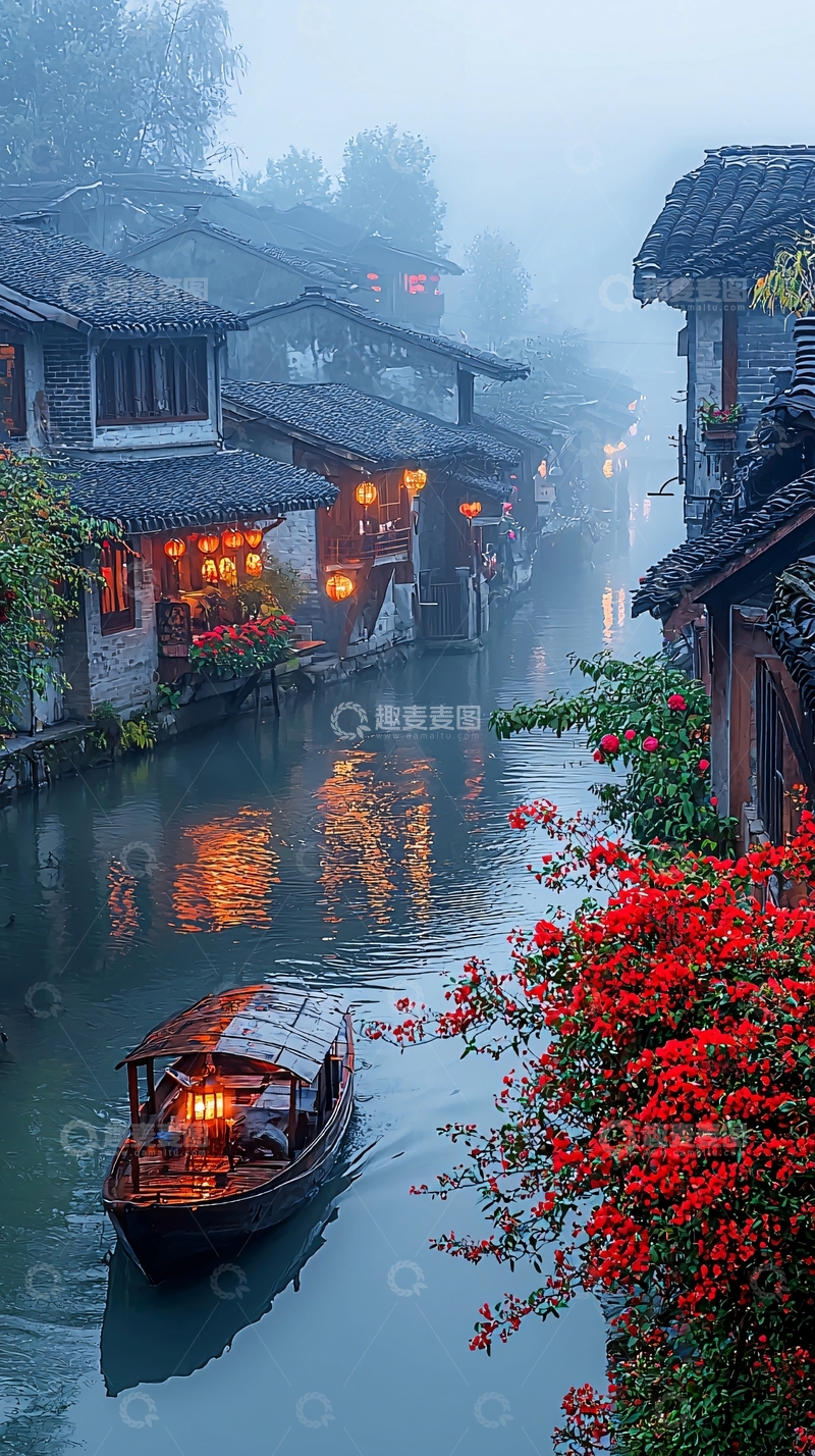 高清大图下载【趣麦麦图】水乡夜景