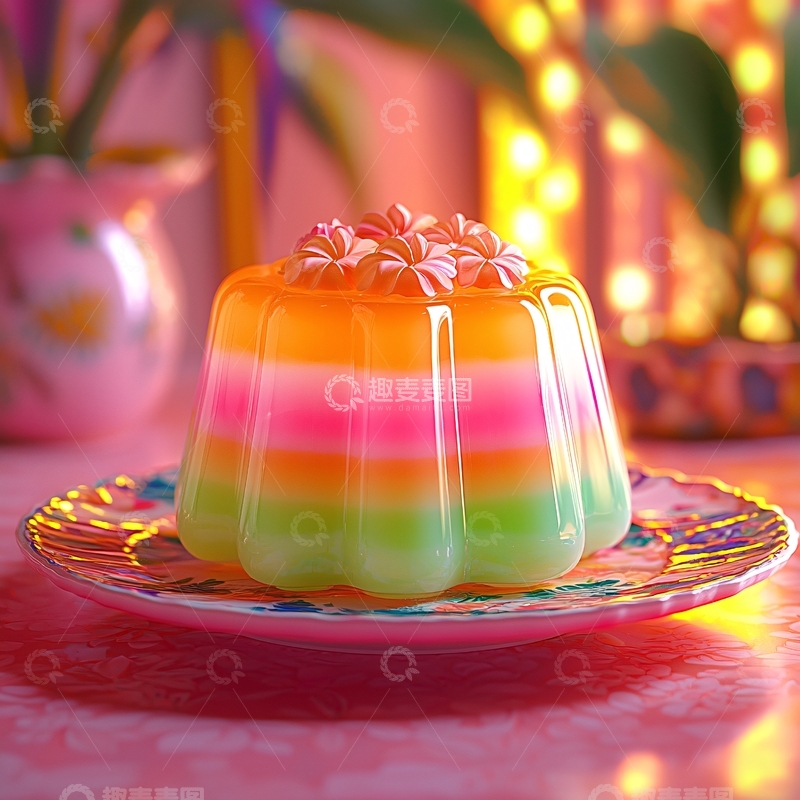 高清大图下载【趣麦麦图】色彩鲜艳的果冻甜点