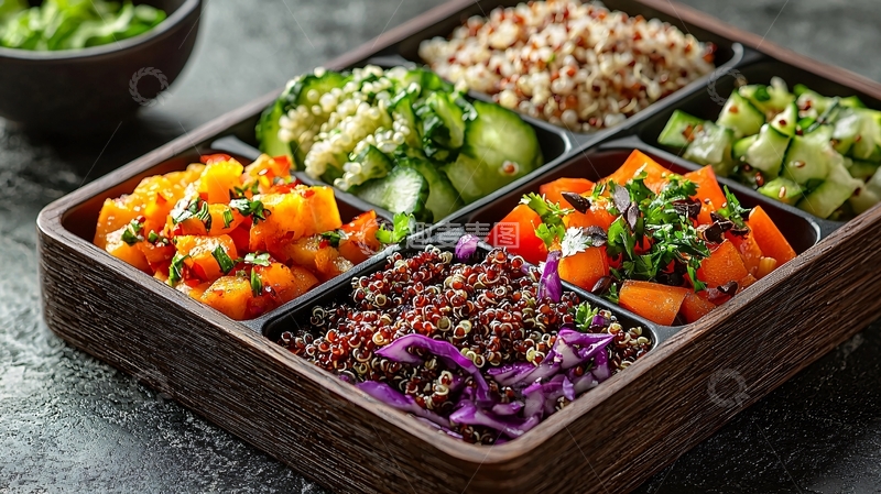 高清大图下载【趣麦麦图】健康便当盒美食拼盘