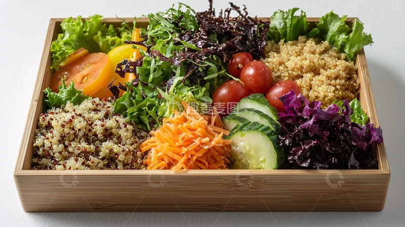 高清大图下载【趣麦麦图】木盒健康沙拉