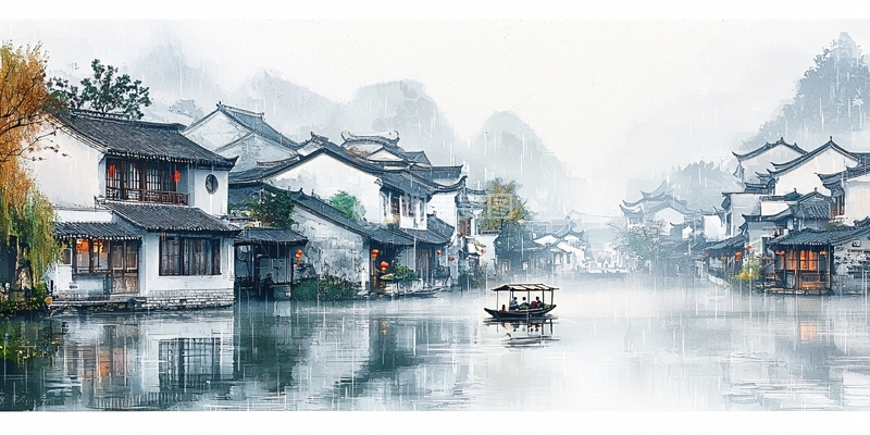 高清大图下载【趣麦麦图】水墨江南烟雨朦胧