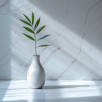 极简主义花瓶绿植光影