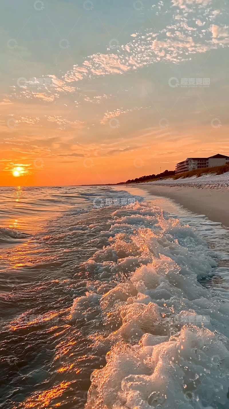 高清大图下载【趣麦麦图】日落海滩景色