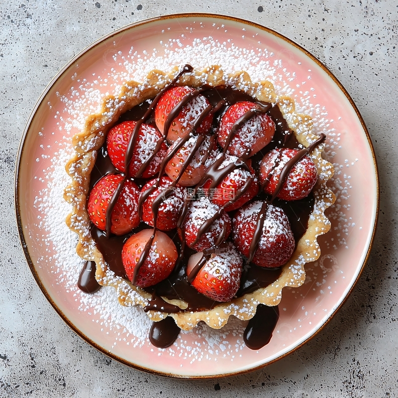 高清大图下载【趣麦麦图】草莓巧克力挞