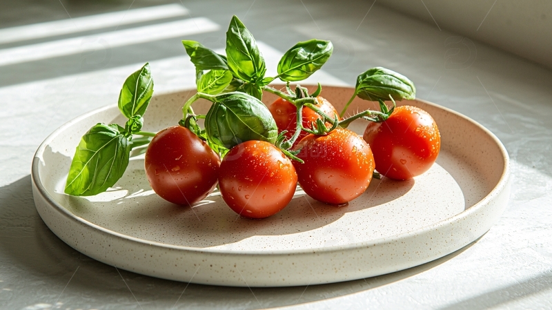 高清大图下载【趣麦麦图】一盘新鲜的红番茄