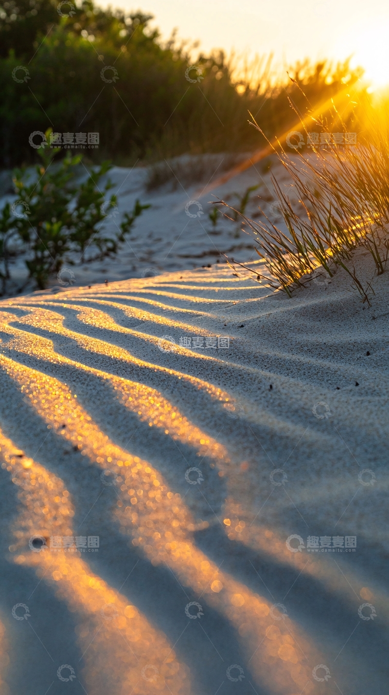 高清大图下载【趣麦麦图】日落沙滩纹理