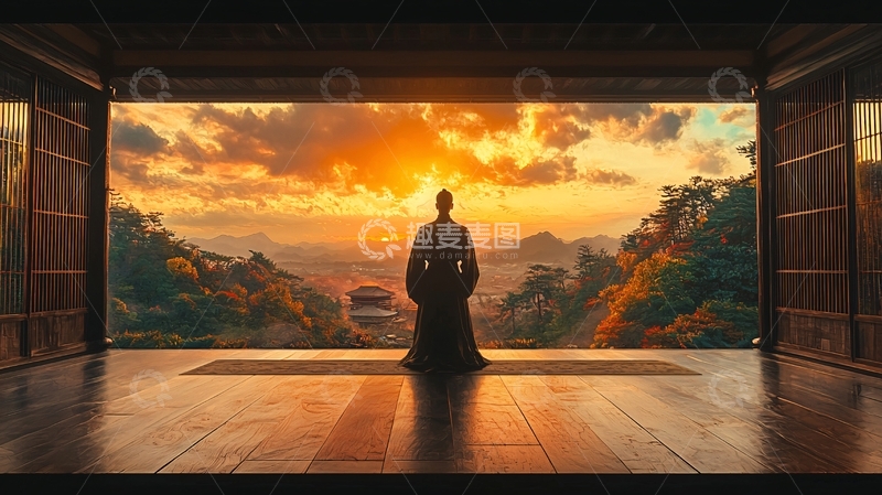 高清大图下载【趣麦麦图】日出山峦剪影