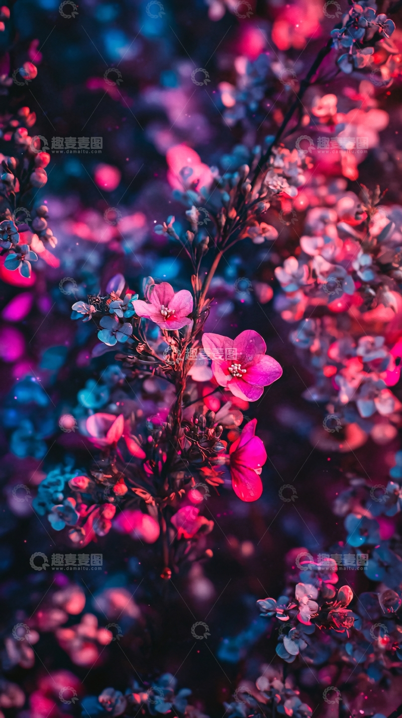 高清大图下载【趣麦麦图】梦幻紫粉色花朵特写