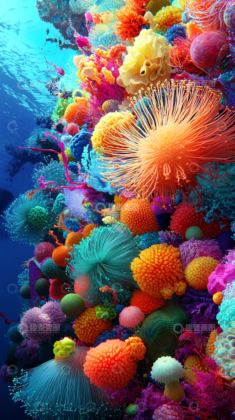 高清大图下载【趣麦麦图】海底五彩斑斓的珊瑚礁