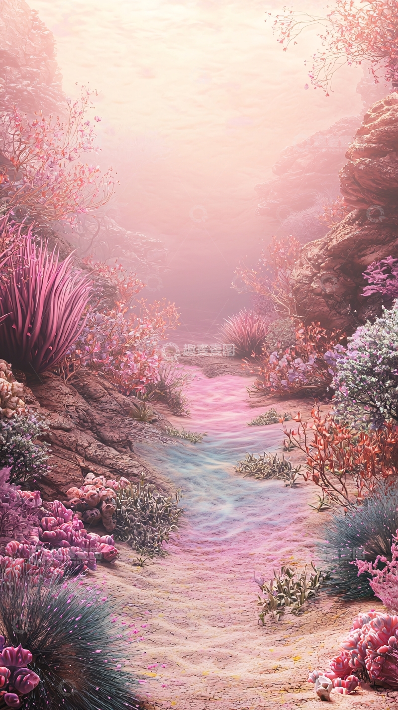 高清大图下载【趣麦麦图】粉色海底珊瑚