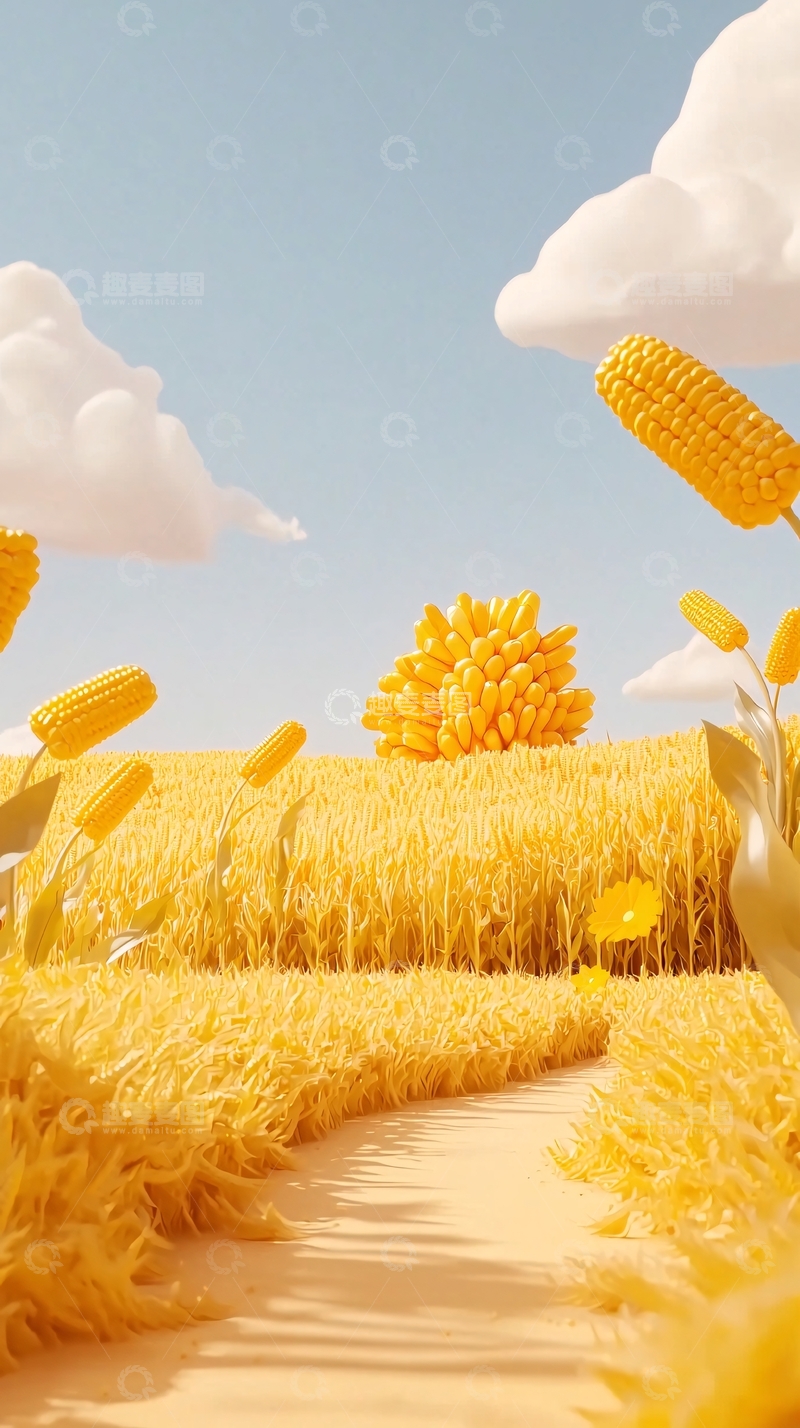 高清大图下载【趣麦麦图】黄色玉米田