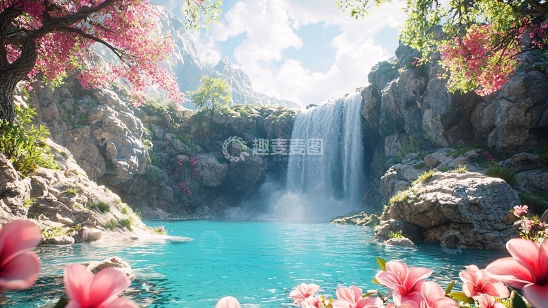高清大图下载【趣麦麦图】梦幻般的瀑布