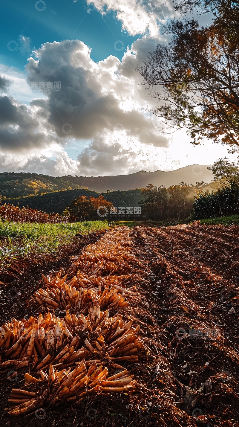 高清大图下载【趣麦麦图】秋收田野景色