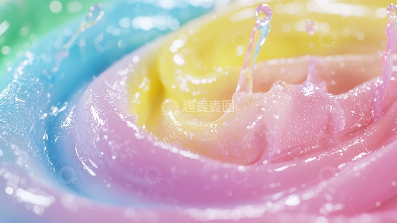 高清大图下载【趣麦麦图】彩虹色粘液质感