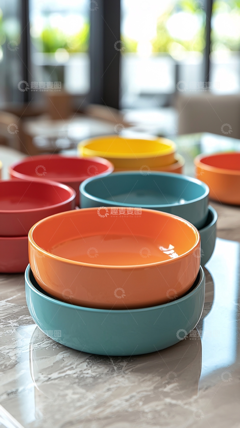 高清大图下载【趣麦麦图】彩色陶瓷碗