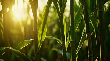 夕阳西下玉米田