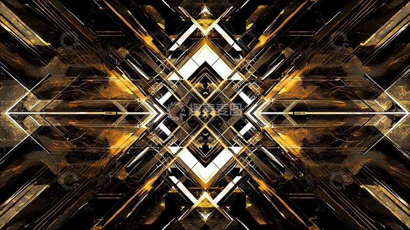 高清大图下载【趣麦麦图】金色几何抽象背景