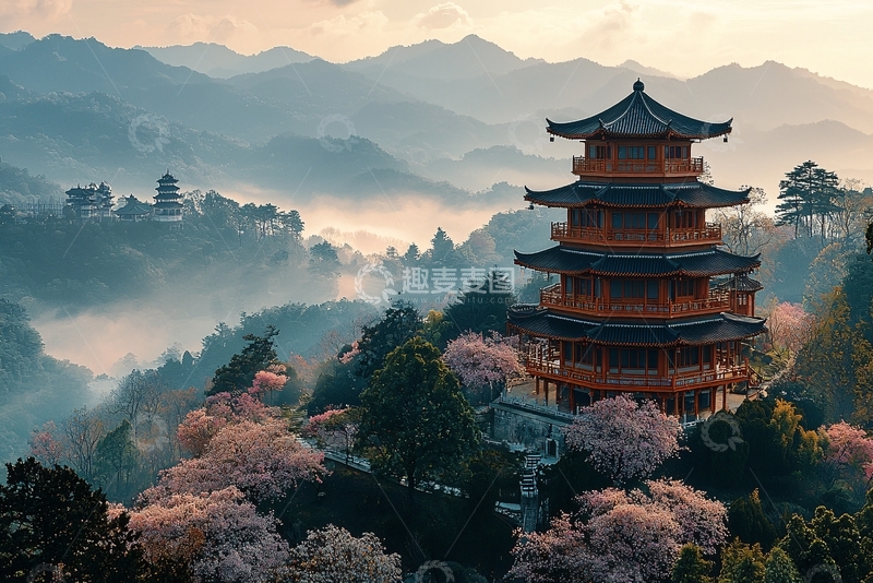 高清大图下载【趣麦麦图】古风山水寺庙建筑风景