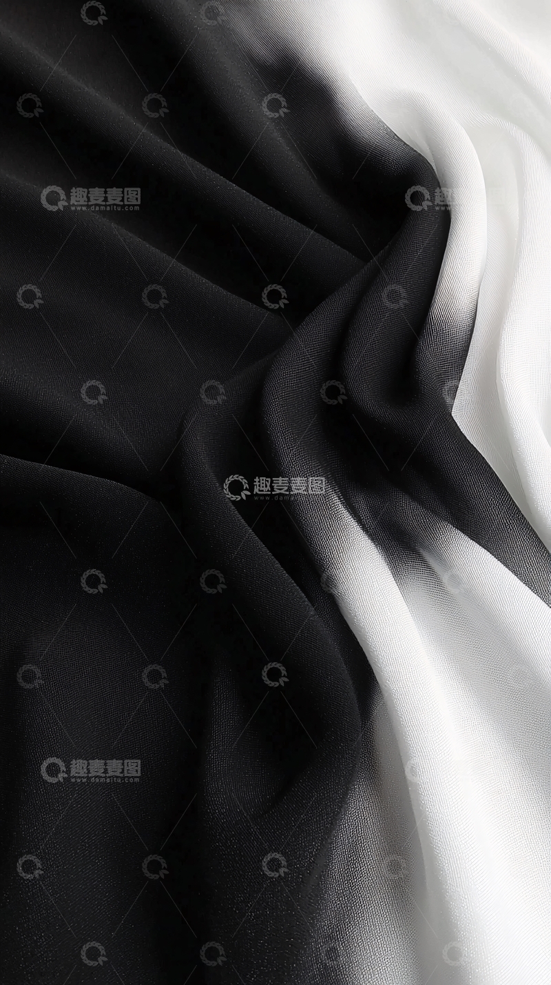 高清大图下载【趣麦麦图】黑白渐变丝绸布料