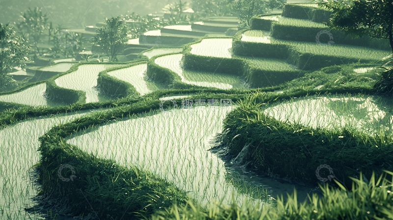 高清大图下载【趣麦麦图】梯田