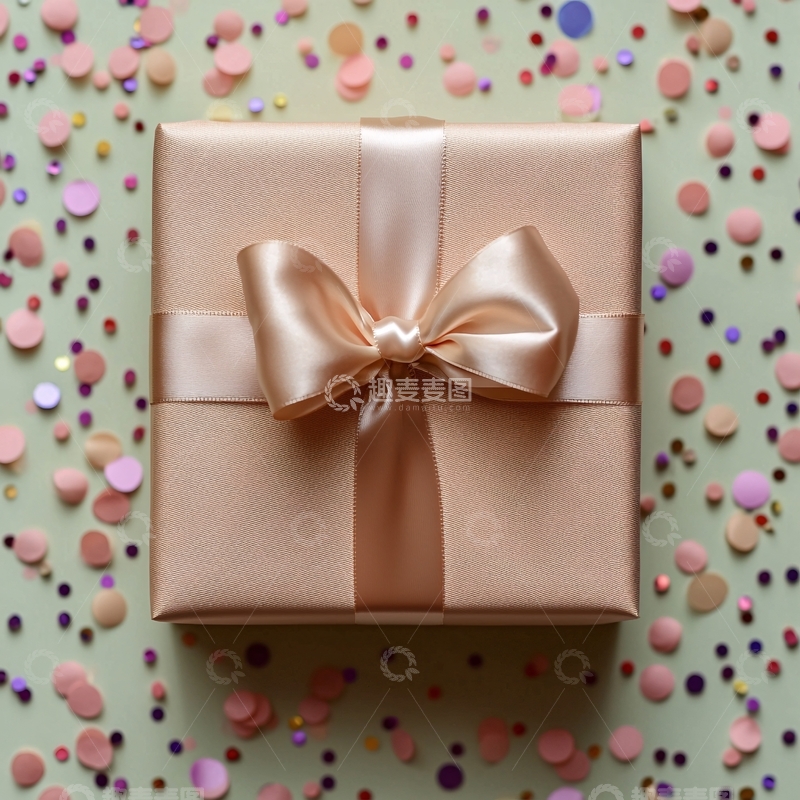 高清大图下载【趣麦麦图】粉色丝带礼盒