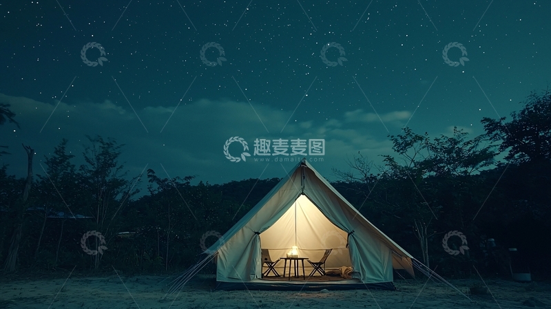 高清大图下载【趣麦麦图】星空下帐篷