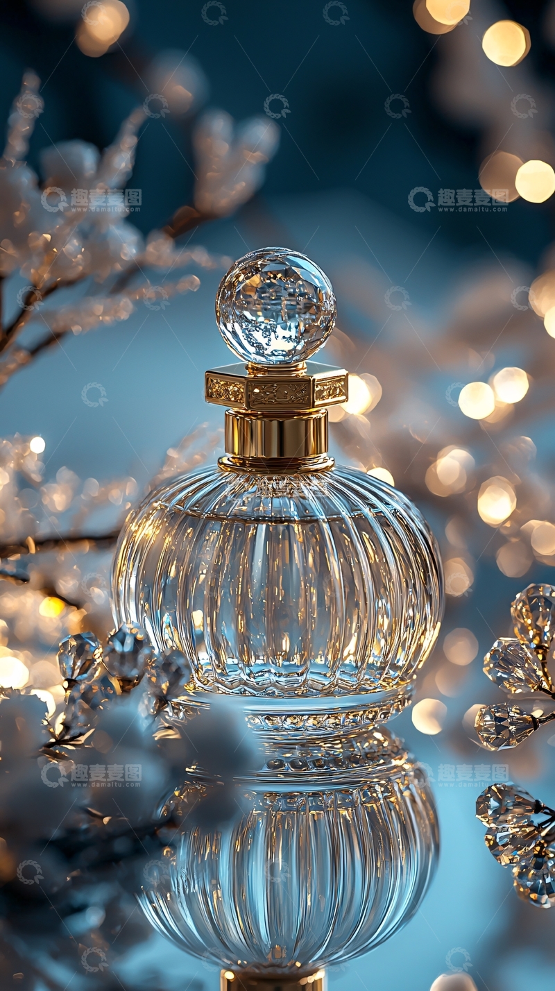 高清大图下载【趣麦麦图】冬日香氛玻璃瓶