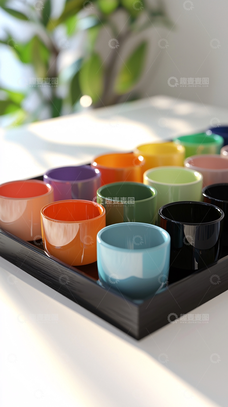 高清大图下载【趣麦麦图】彩色玻璃杯