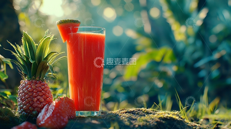 高清大图下载【趣麦麦图】夏日清爽西瓜汁饮品