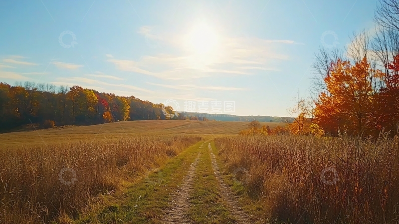 高清大图下载【趣麦麦图】秋日田野小路