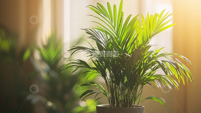 高清大图下载【趣麦麦图】室内盆栽绿植阳光明媚