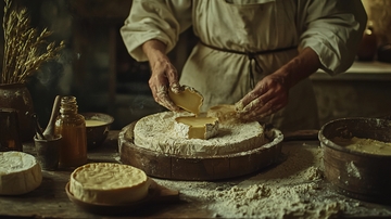 中世纪风格手工制作奶酪