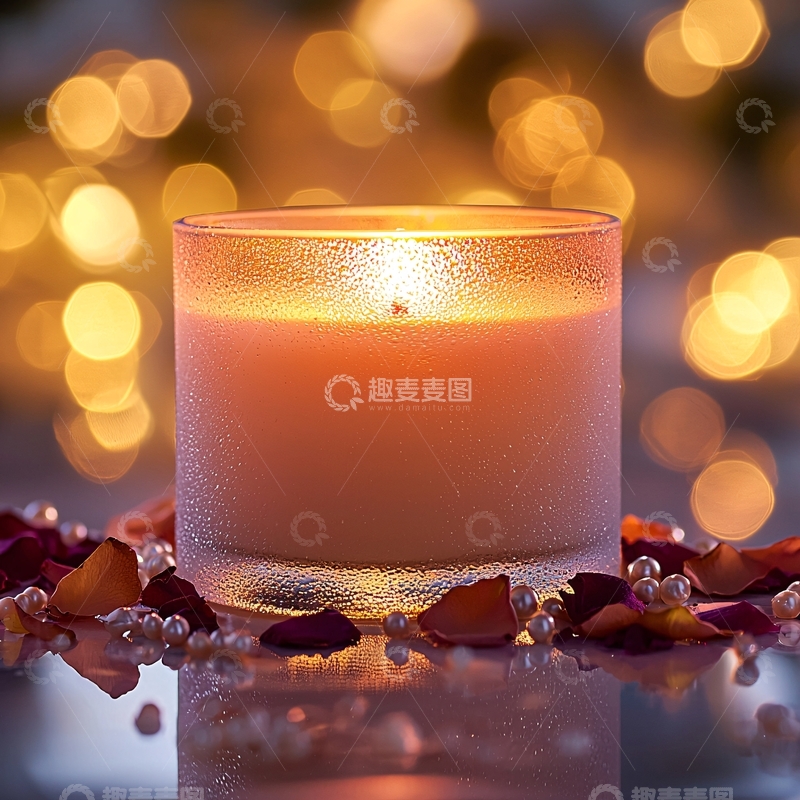 高清大图下载【趣麦麦图】燃着的香薰蜡烛