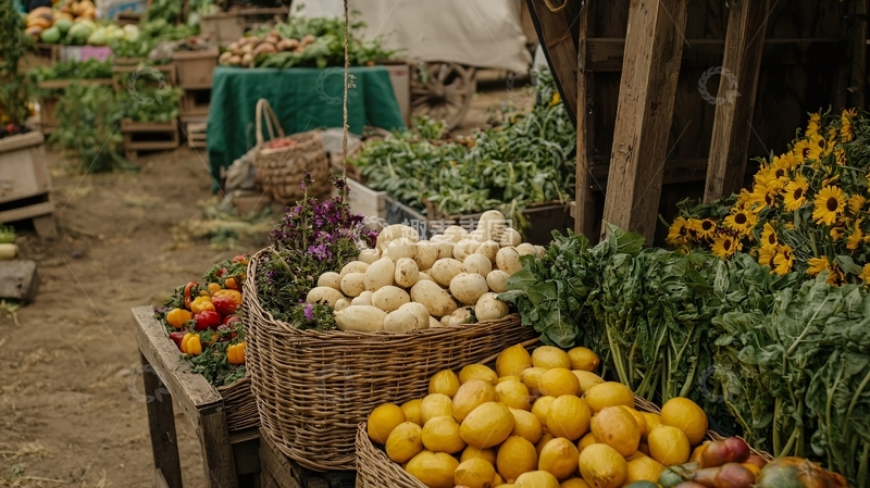 高清大图下载【趣麦麦图】农贸市场新鲜蔬果