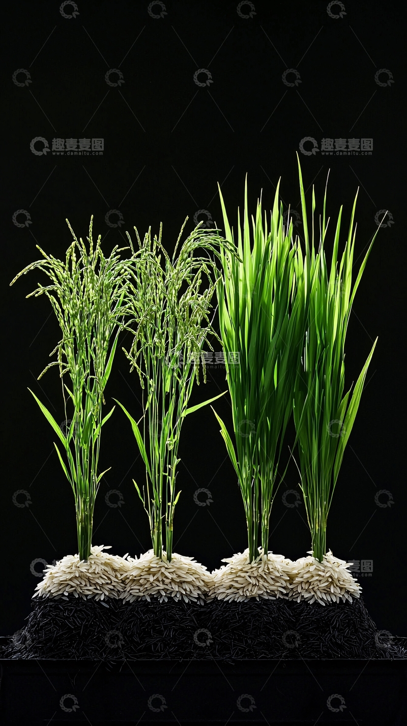 高清大图下载【趣麦麦图】水稻生长阶段对比图