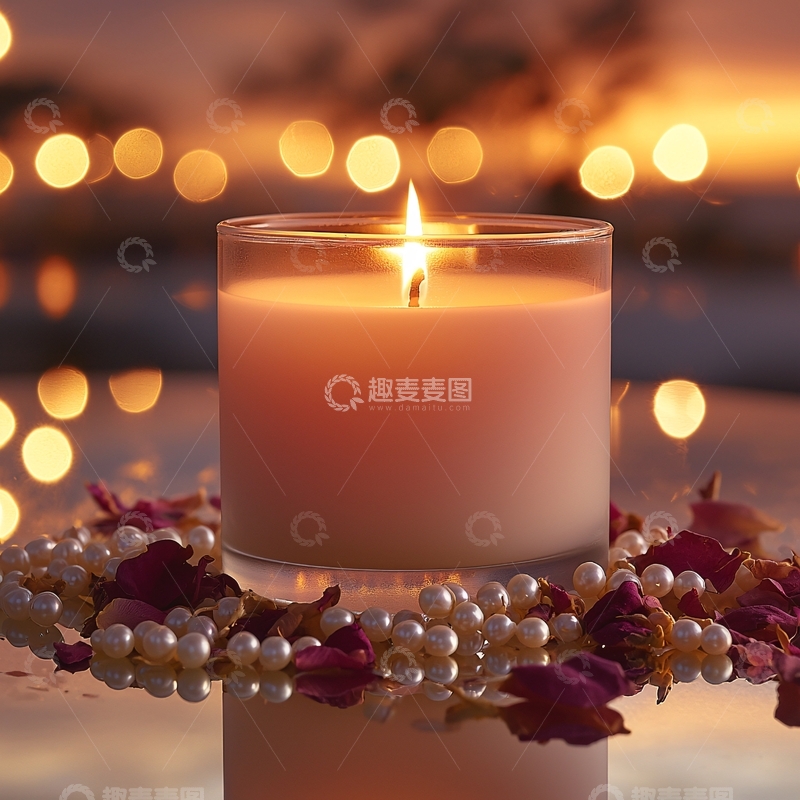 高清大图下载【趣麦麦图】燃烧的香薰蜡烛