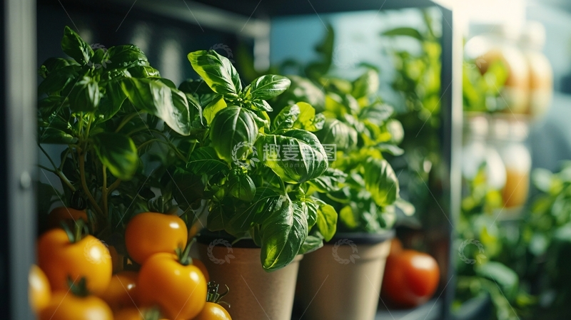 高清大图下载【趣麦麦图】室内盆栽蔬菜