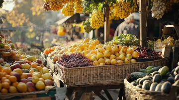 阳光下的水果市场