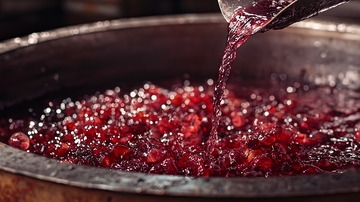 石榴汁熬制过程