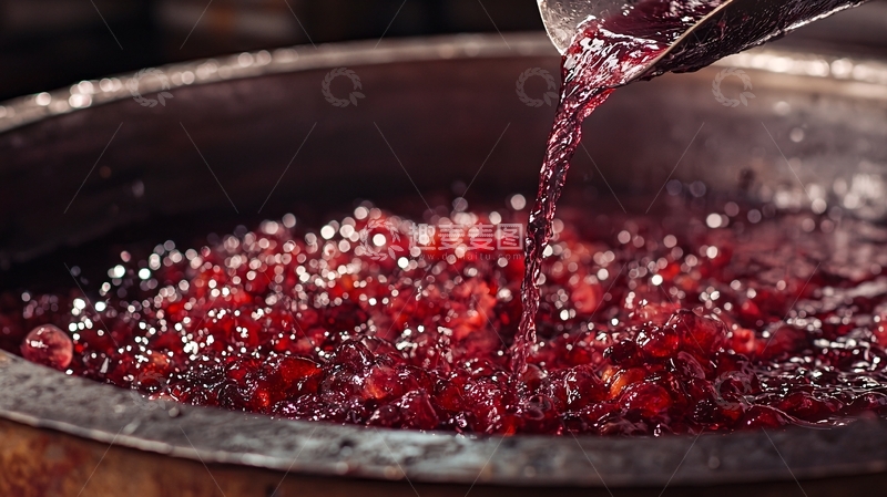 高清大图下载【趣麦麦图】石榴汁熬制过程