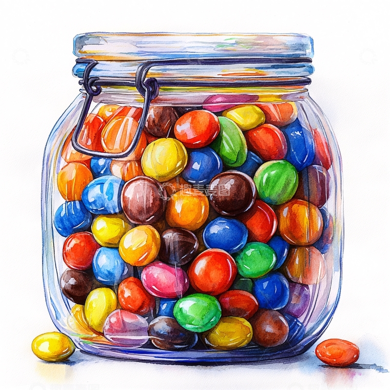 高清大图下载【趣麦麦图】彩色糖豆罐子