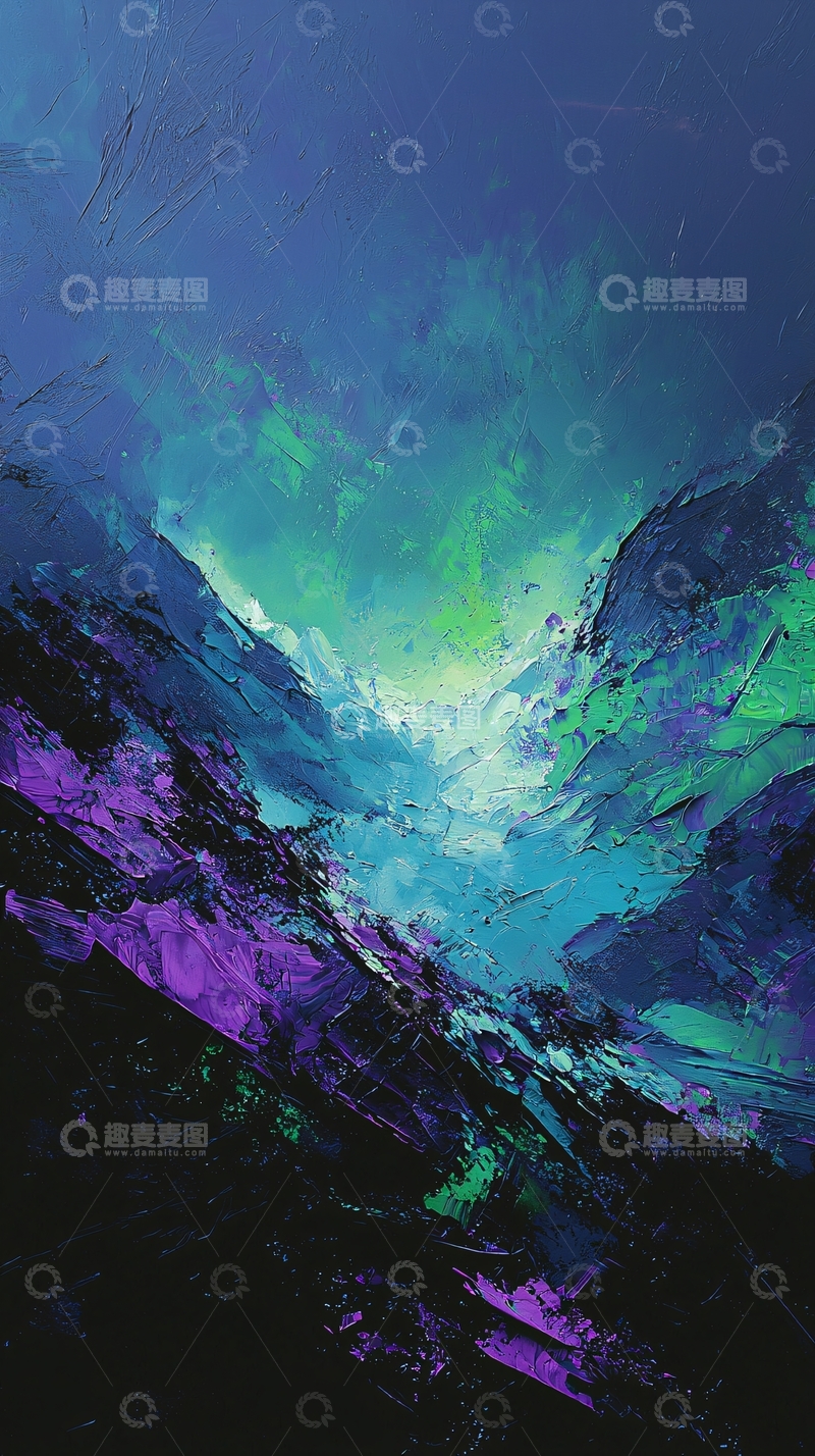 高清大图下载【趣麦麦图】梦幻紫绿山脉