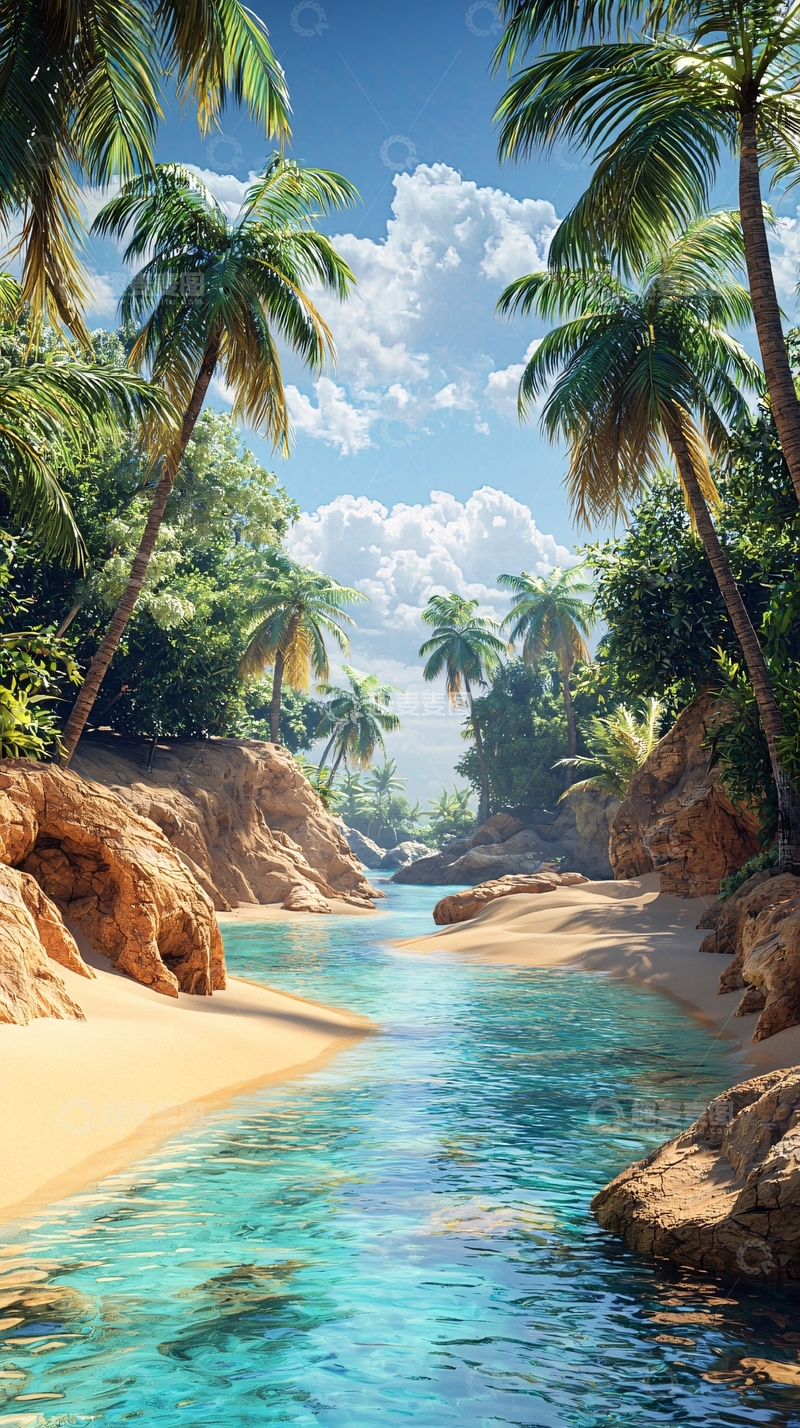 高清大图下载【趣麦麦图】热带海滩天堂