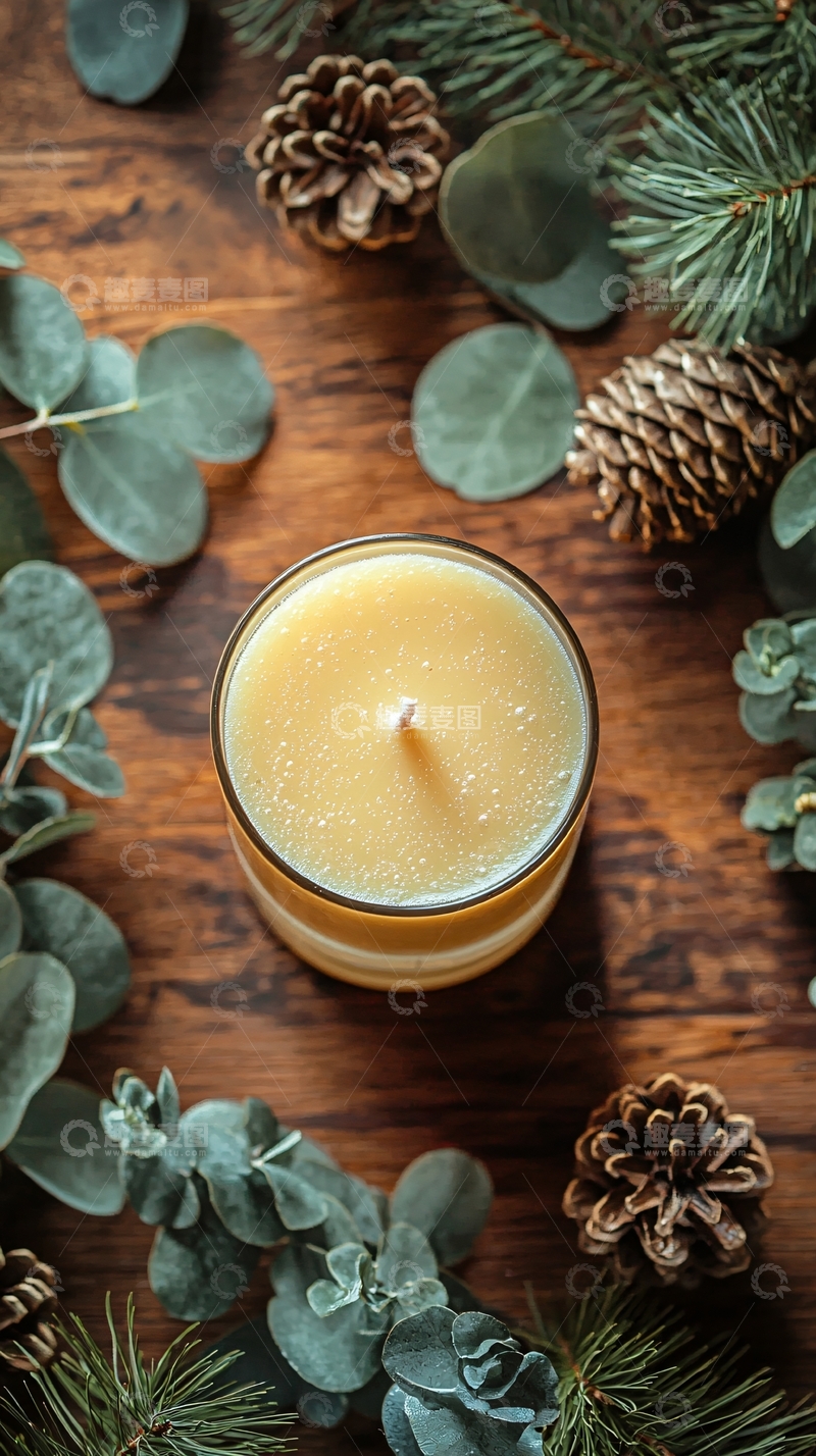 高清大图下载【趣麦麦图】香薰蜡烛和自然装饰品