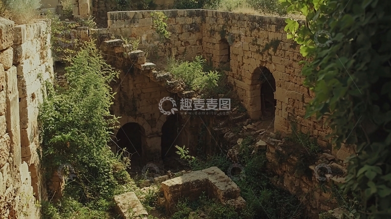 高清大图下载【趣麦麦图】废墟中的古老建筑