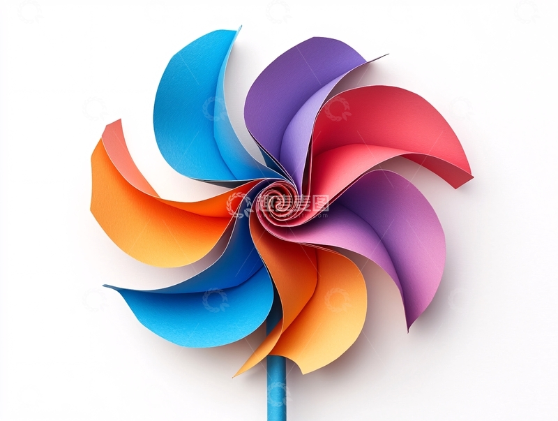高清大图下载【趣麦麦图】彩色纸风车特写