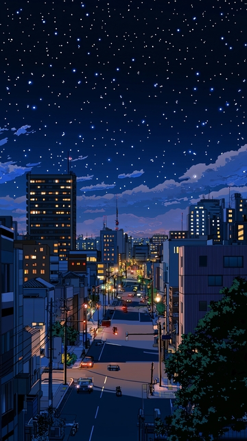 星空下的城市夜景9