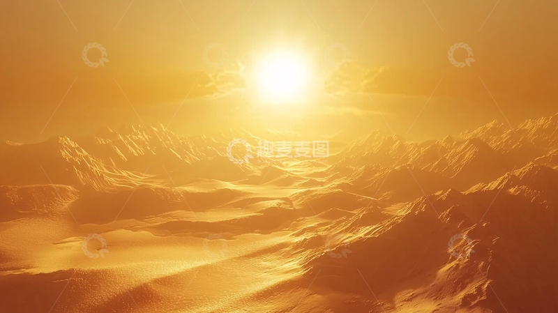 高清大图下载【趣麦麦图】金色阳光下的山脉