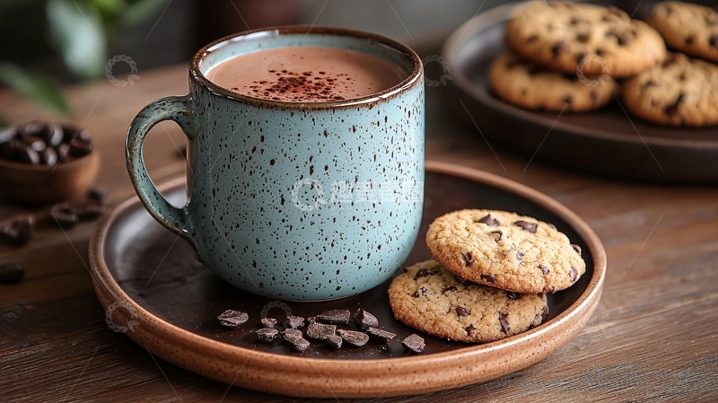 高清大图下载【趣麦麦图】热巧克力与巧克力曲奇