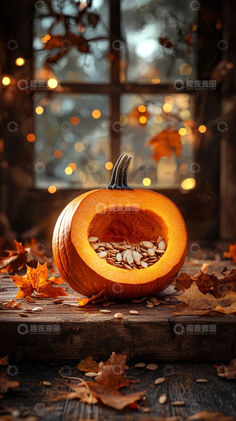 高清大图下载【趣麦麦图】切开的南瓜